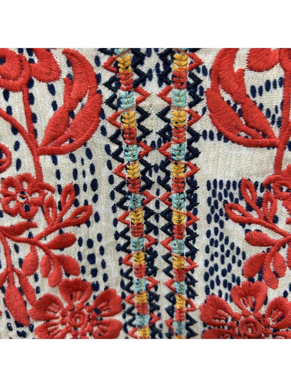 THML Anthropologie Penny Lane Embroidered Boho Tassel Flowy Pom Women's Small - Picture 3 of 7